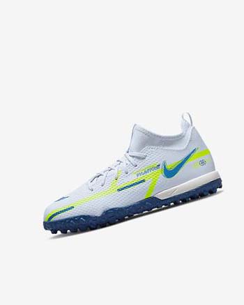 Nike Jr. Phantom GT2 Academy Dynamic Fit TF Grises Azules Claro Azules Oscuro | MX 4573